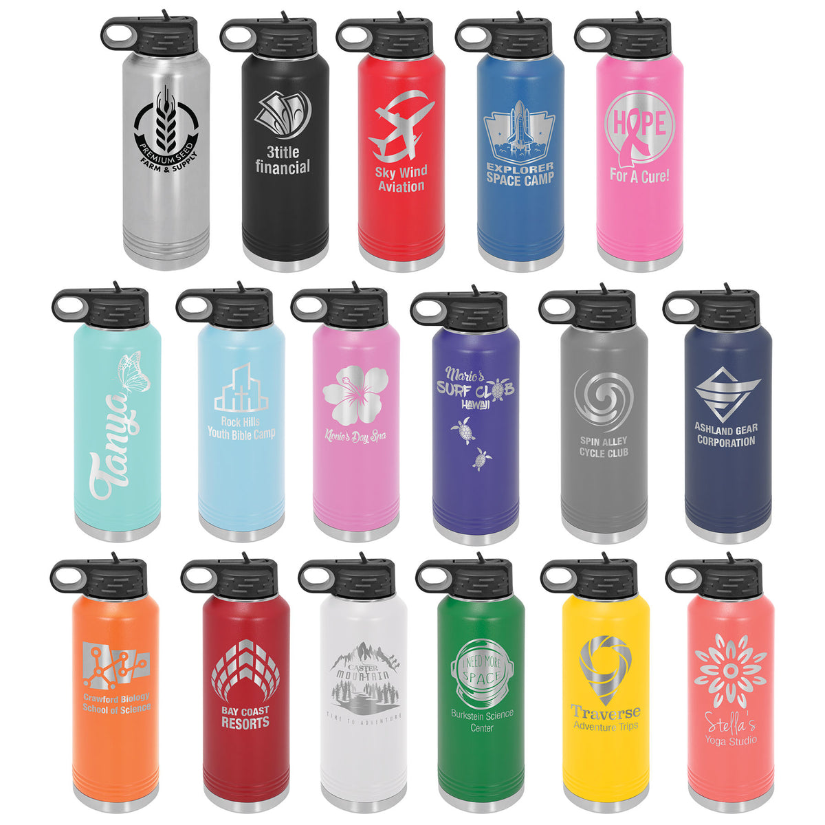 Powder Coated Blank Stainless Steel Drink Bottle Rambler 40 oz